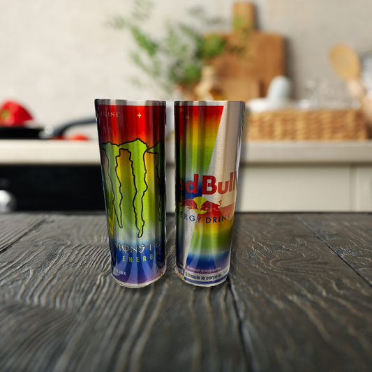 Rainbow energy drink tumbler