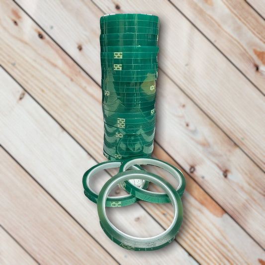 Heat tape for sublimation. 8mm x 33m size. Works great for sublimation items in the oven or heat press. Bulk pack discounts.