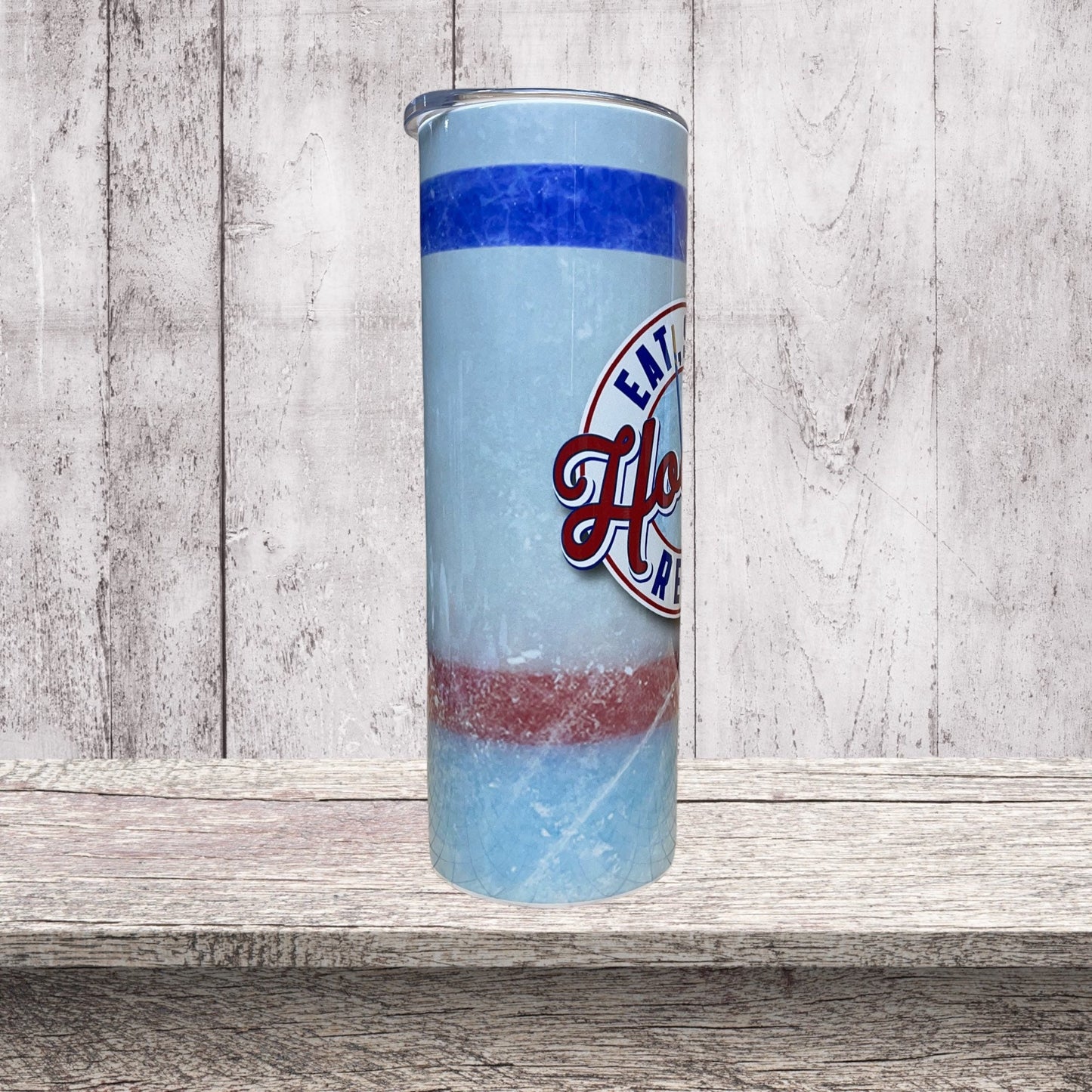 Eat sleep hockey repeat tumbler