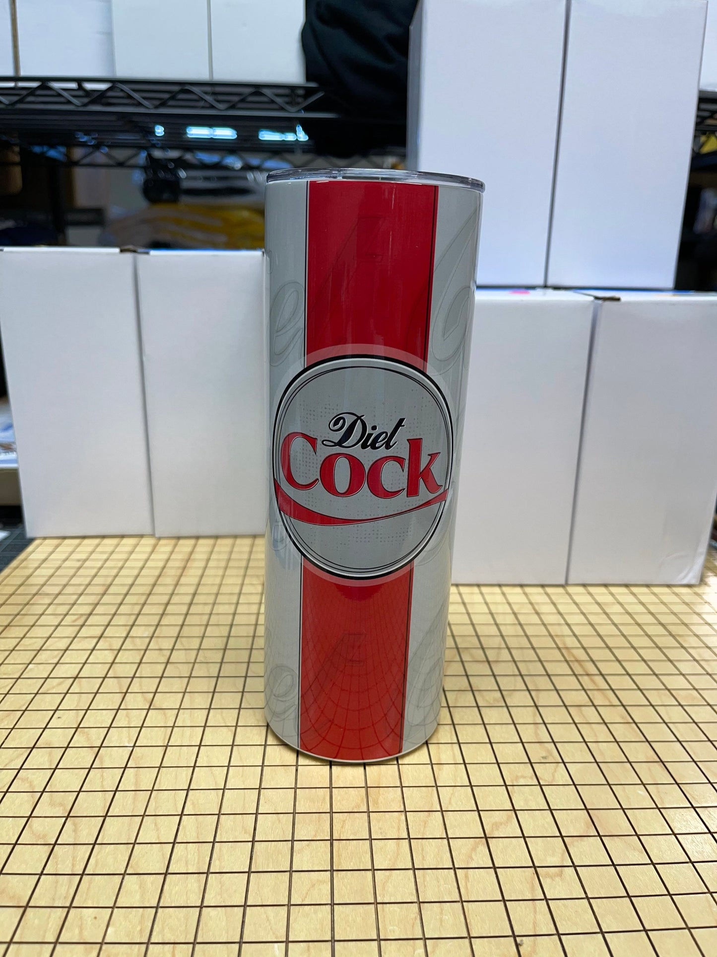 Diet cock soda parody tumbler