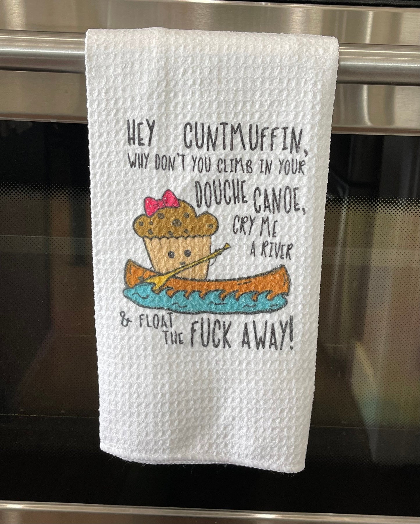 Adult humor douche canoe  kitchen towel