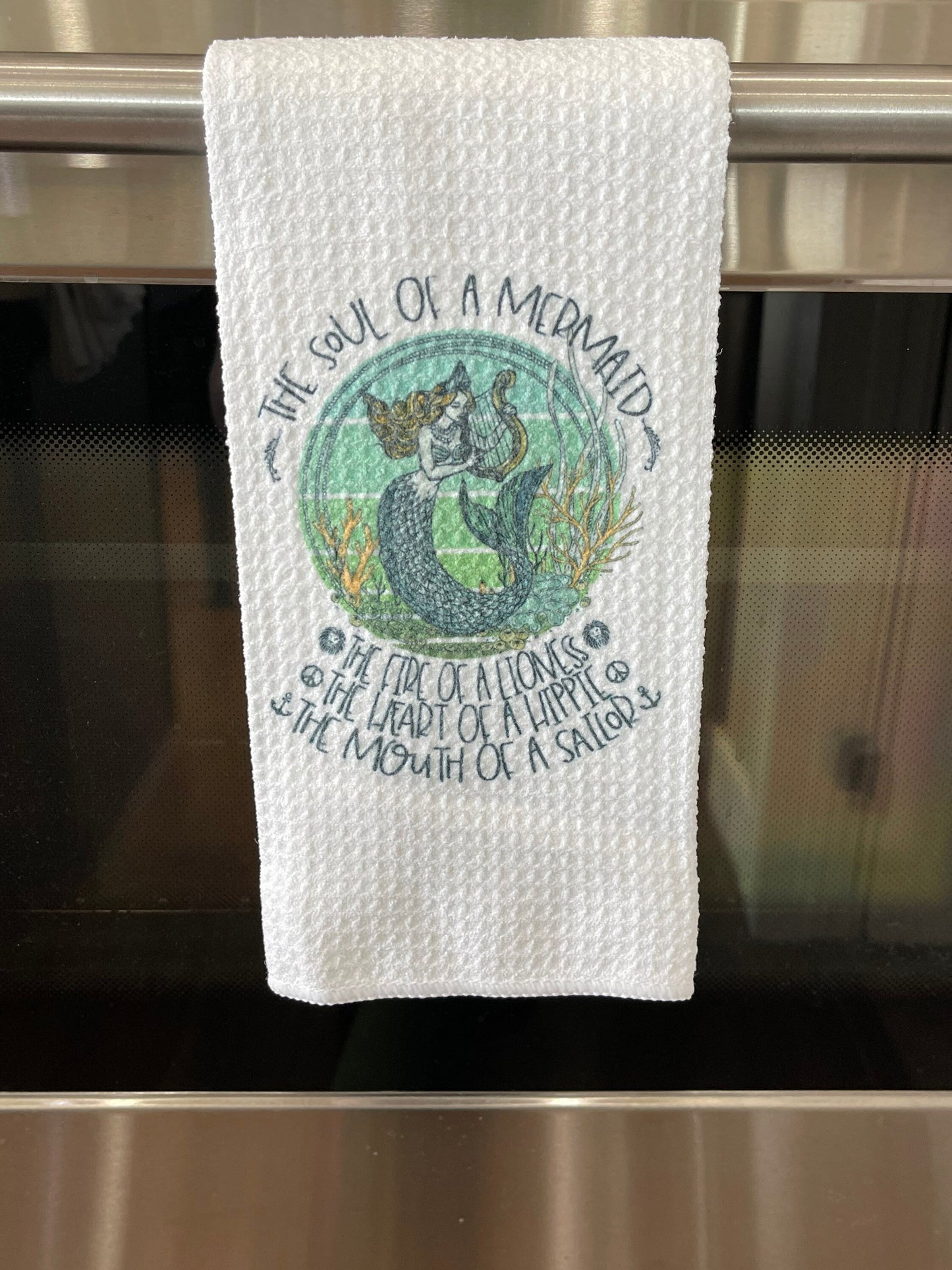 Soul of a mermaid kitchen towel
