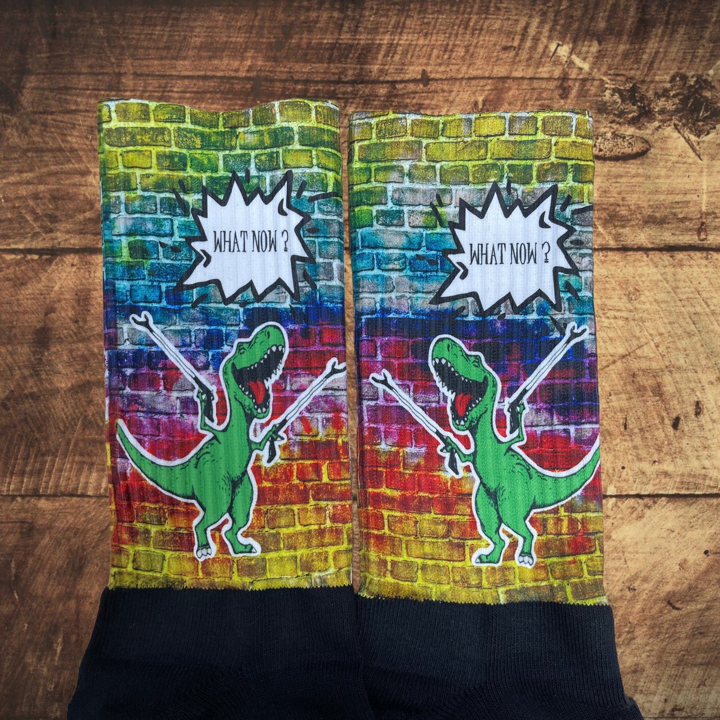 T-Rex what now  athletic crew socks. Handcrafted in the USA.