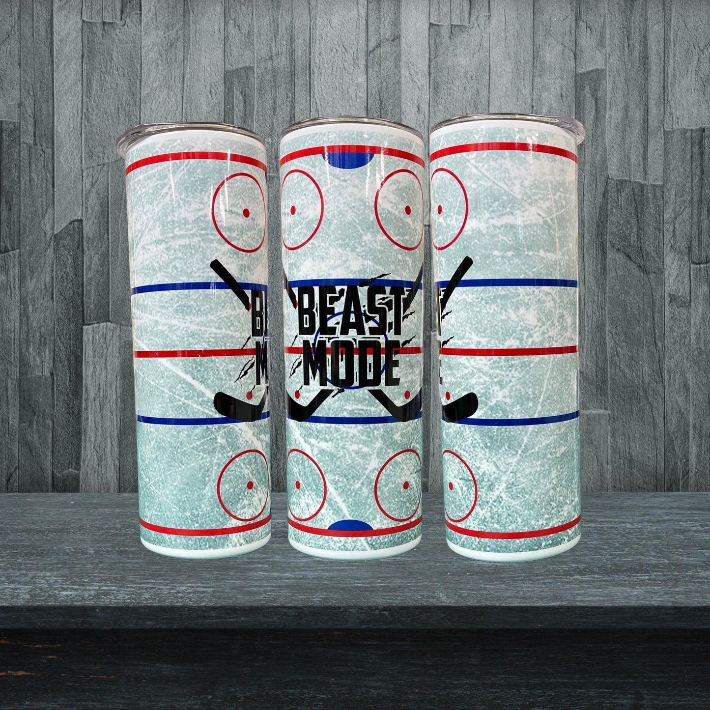 Beast mode hockey tumbler
