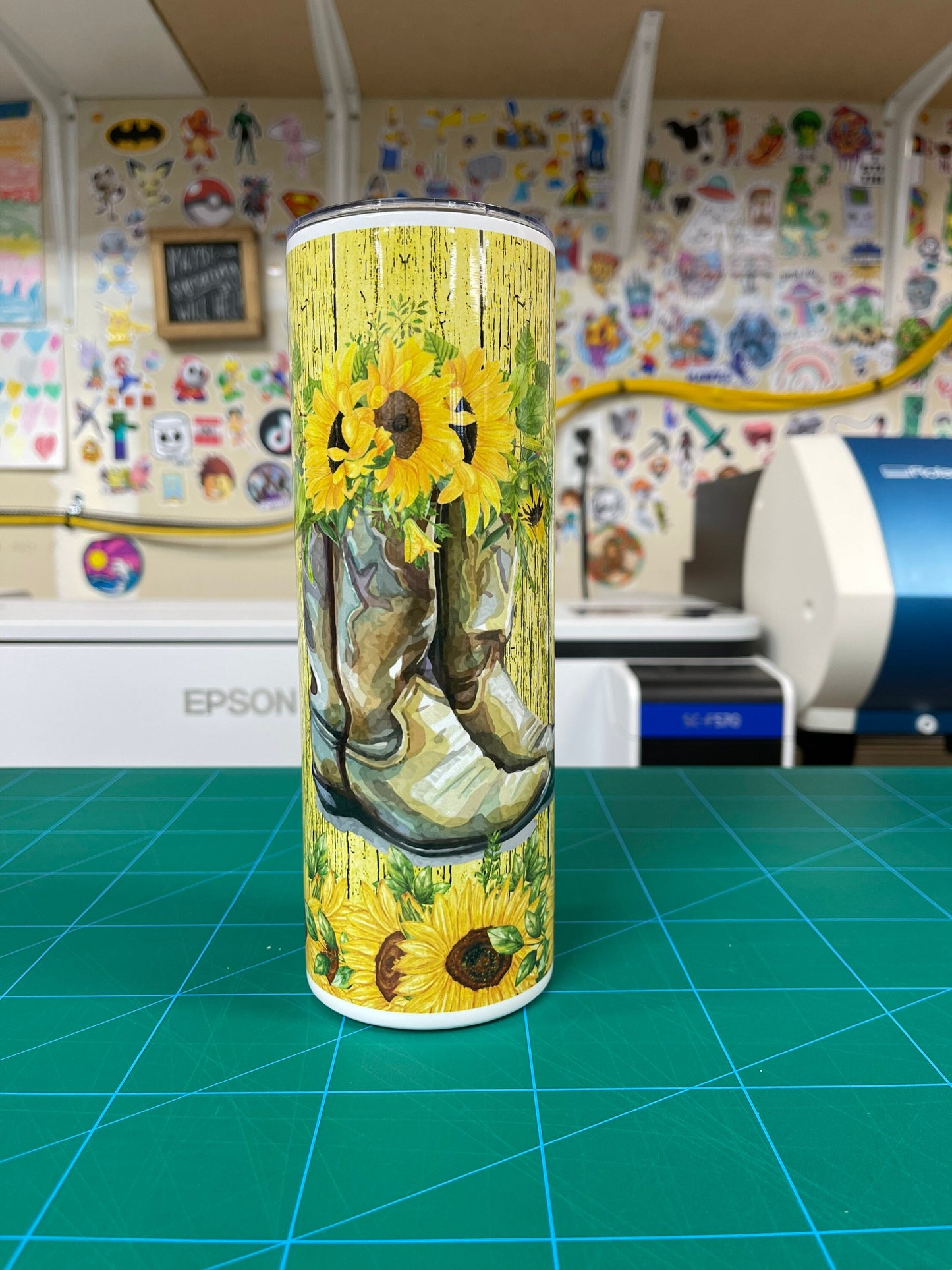 Boots with sunflowers tumbler
