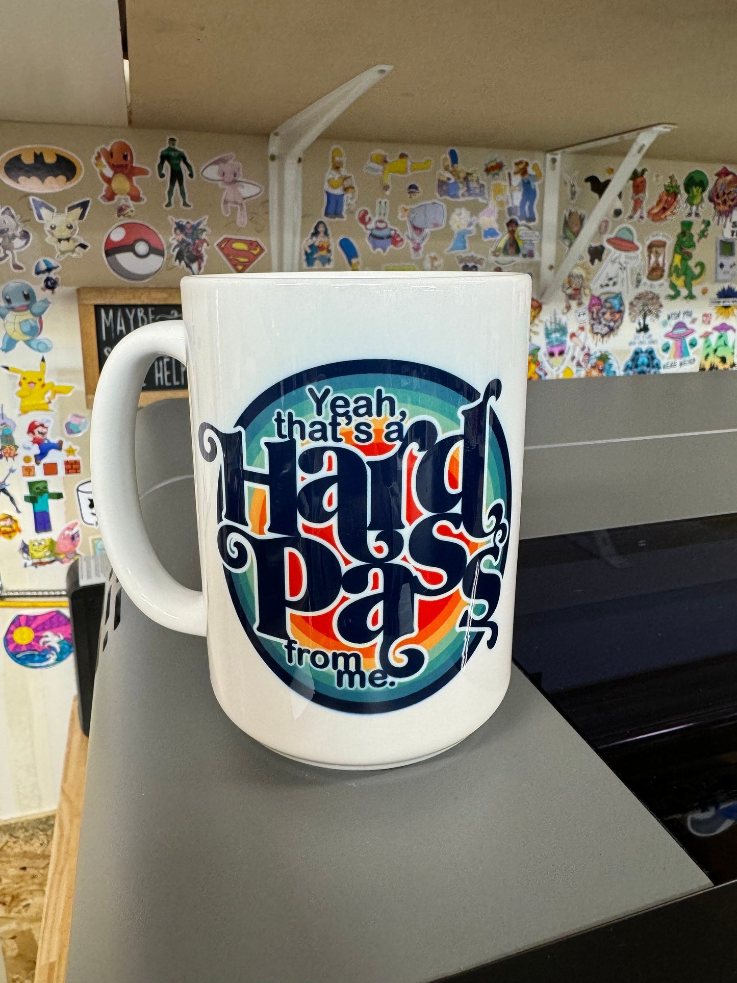 Thats a hard pass 15oz ceramic coffee mug.