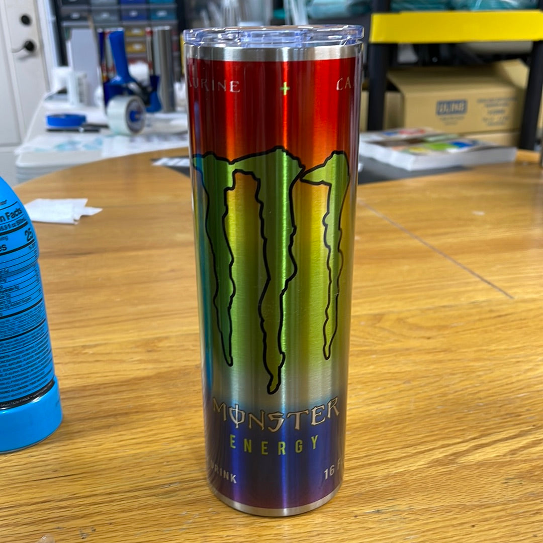 Rainbow energy drink tumbler
