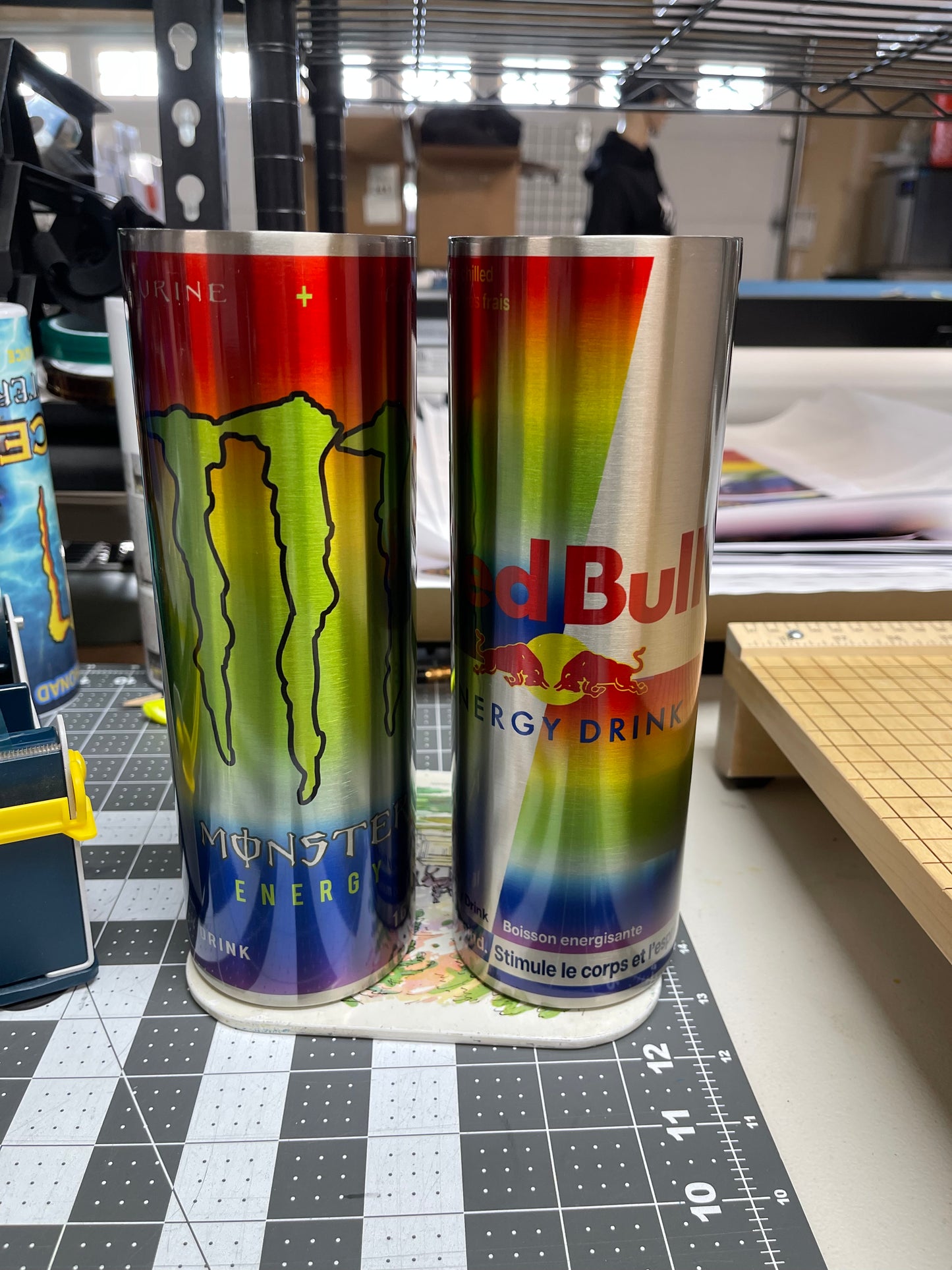 Rainbow energy drink tumbler
