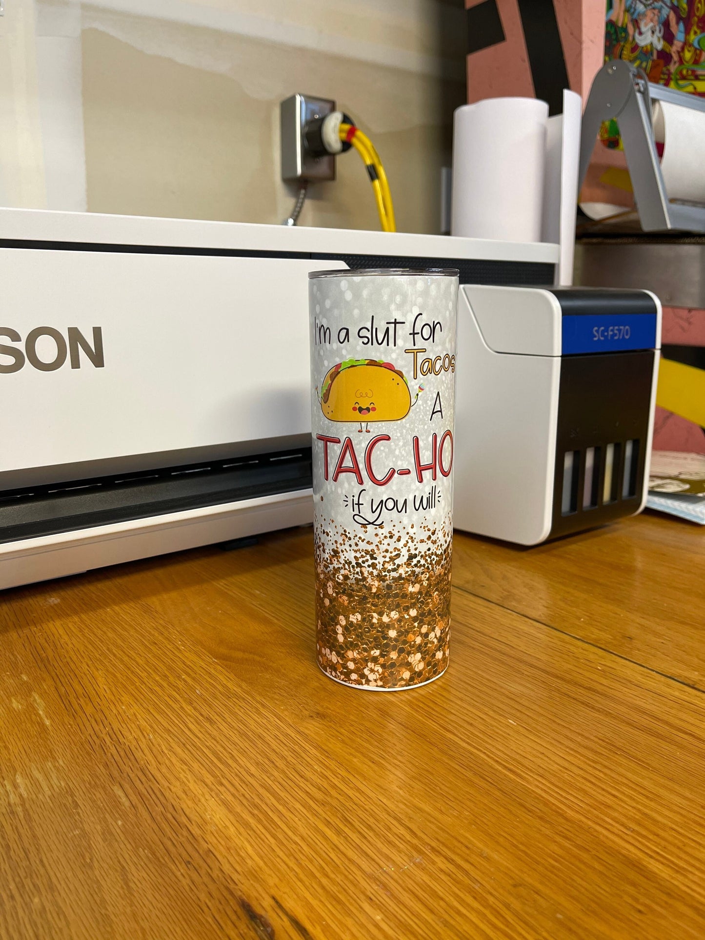 tac-ho tumbler gold  bottom