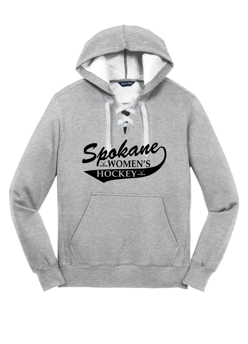 Spokane Women’s Hockey Hoodie with Hockey Lace Closure