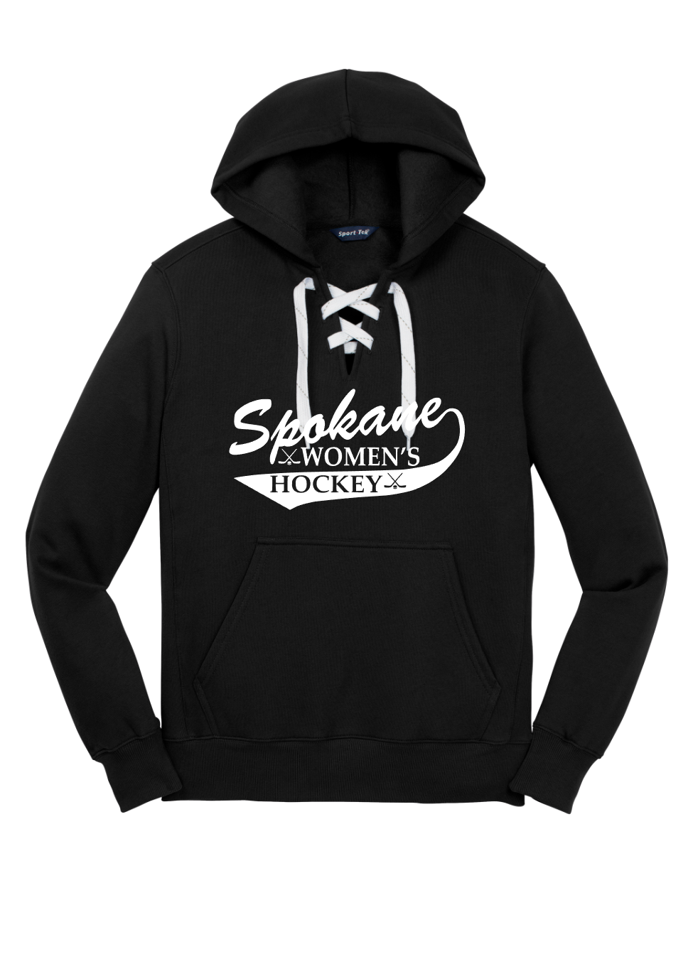 Spokane Women’s Hockey Hoodie with Hockey Lace Closure