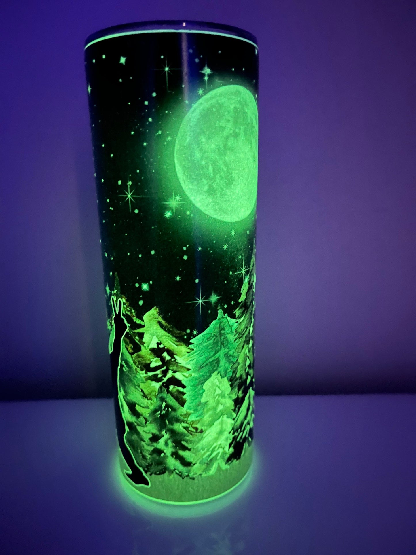 Bigfoot tumbler glow in the dark