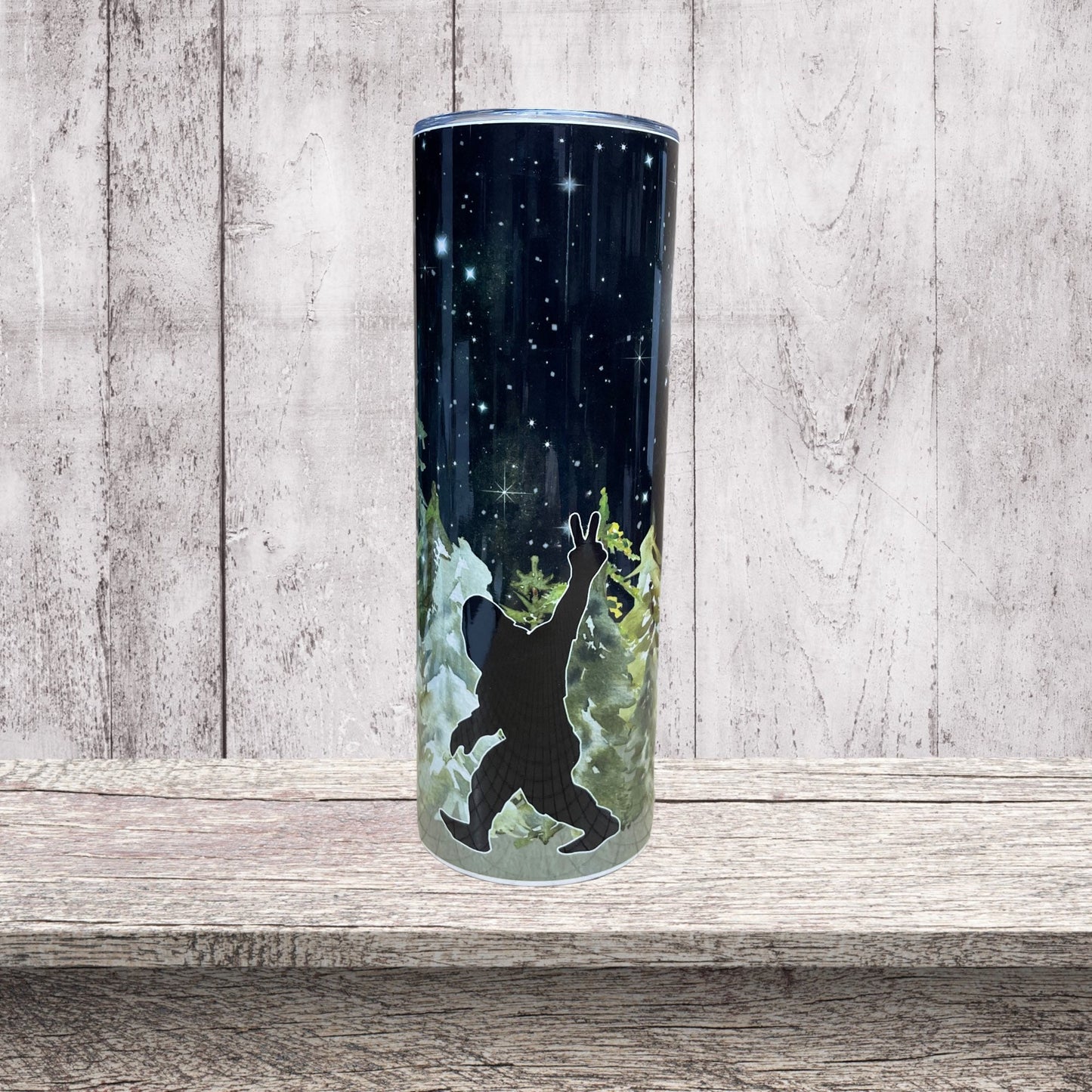 Bigfoot tumbler glow in the dark