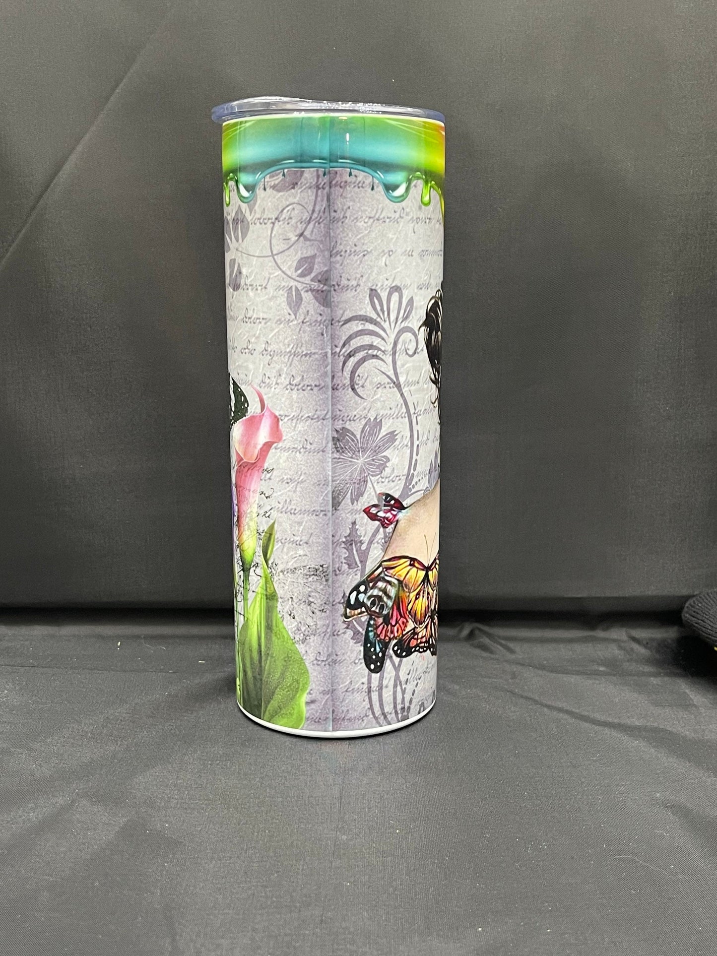 Girl and butterflies tumbler