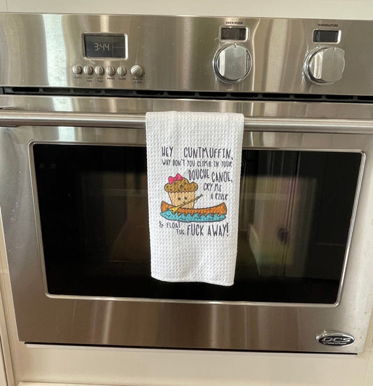 Adult humor douche canoe  kitchen towel