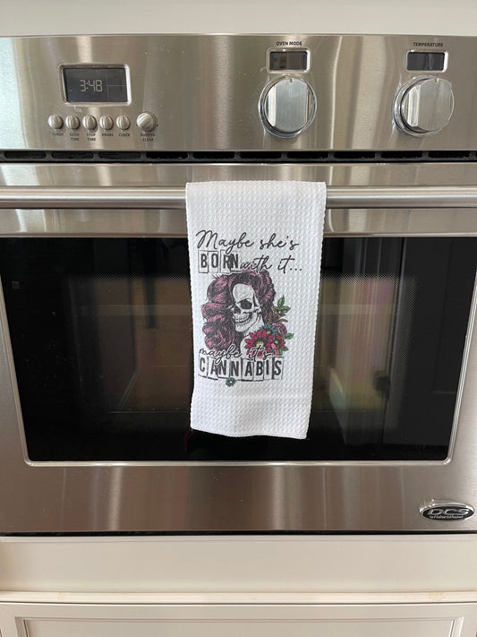 Maybe she’s born with it  kitchen towel