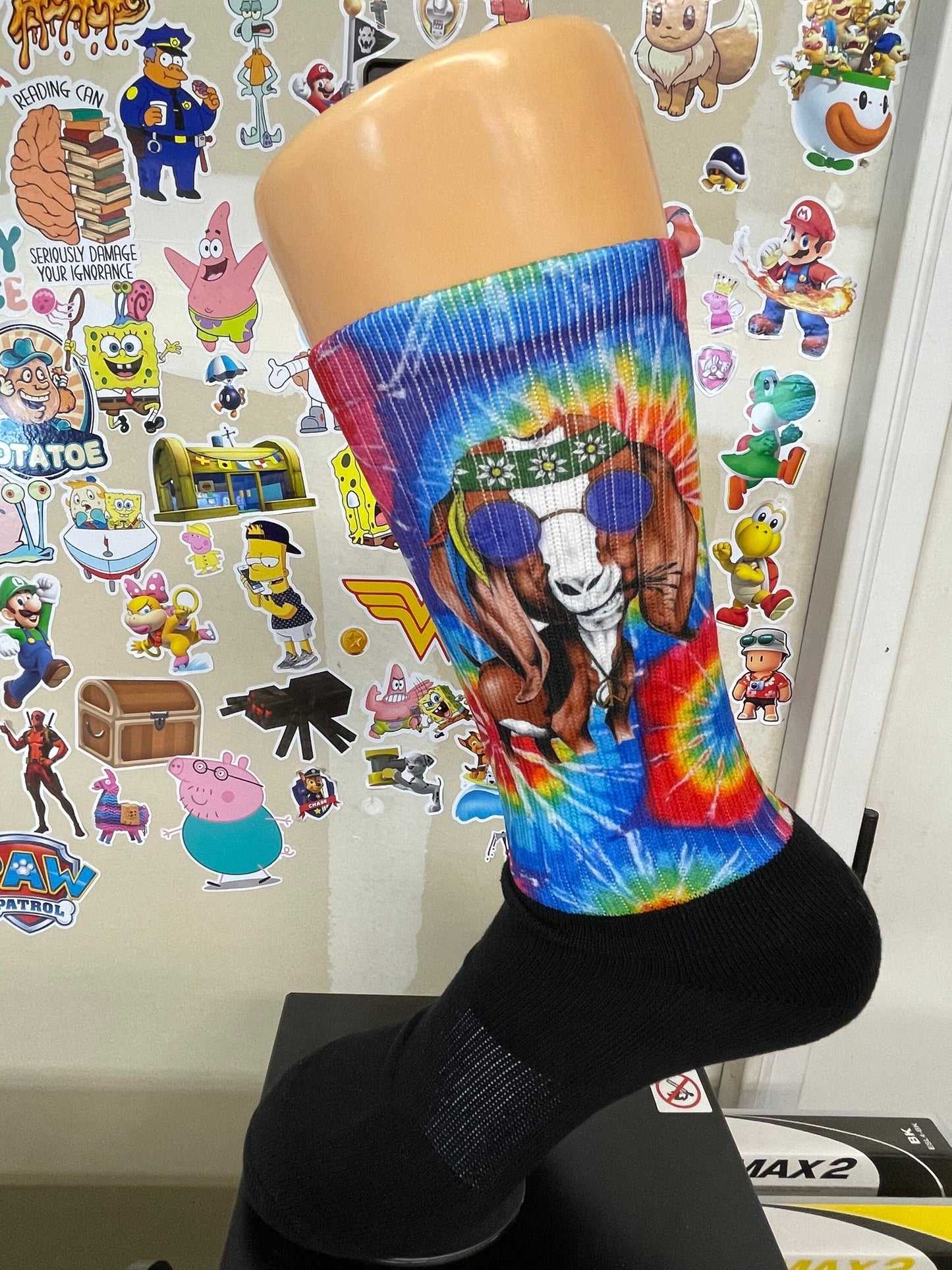 Groovy goat athletic crew socks. Handcrafted in the USA.