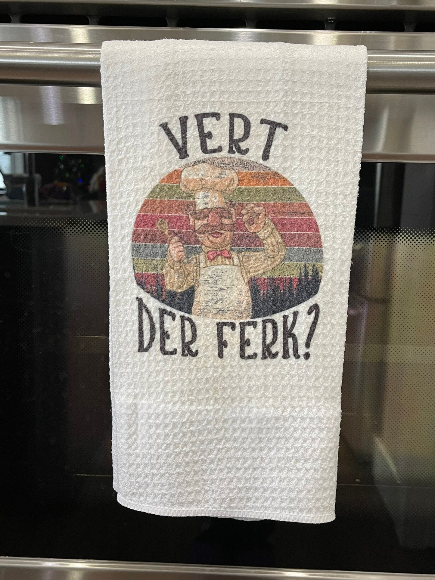 Swedish chef vert de ferk kitchen towel