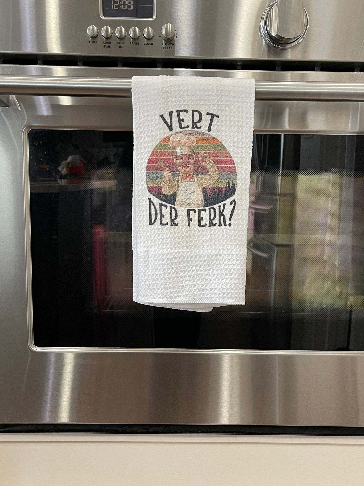 Swedish chef vert de ferk kitchen towel