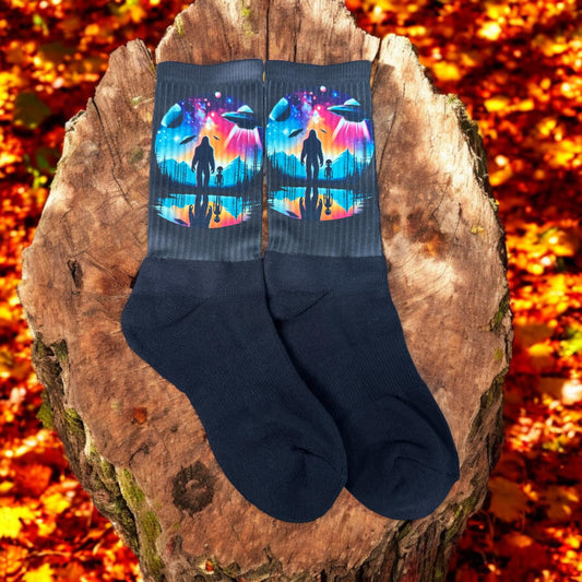 Bigfoot Alien Crew Socks - Soft, Cushioned, and Stylish