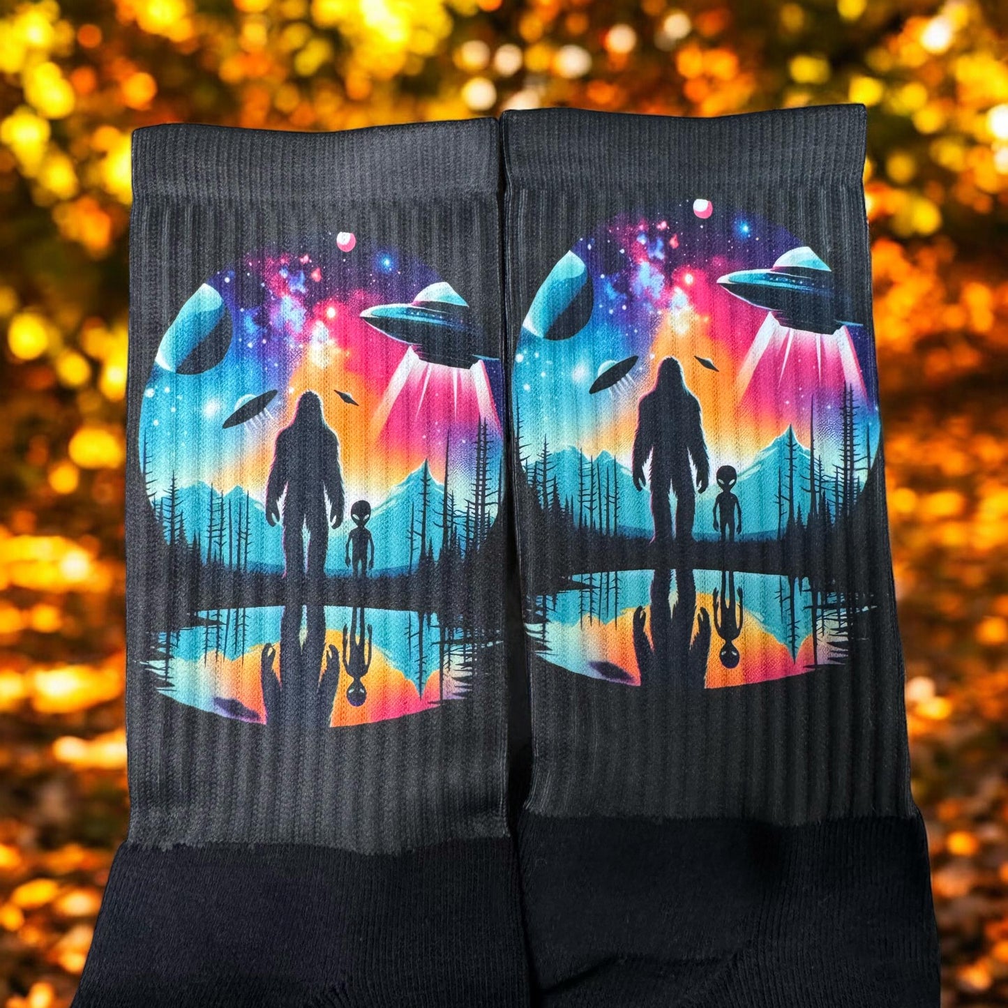 Bigfoot Alien Crew Socks - Soft, Cushioned, and Stylish