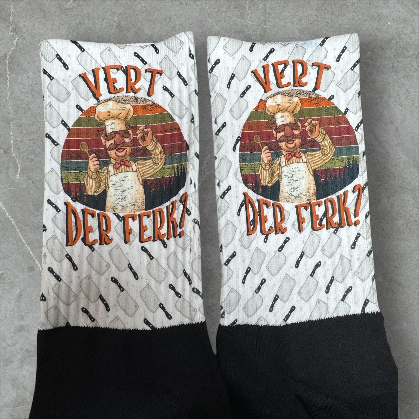 Vert de ferk  athletic socks. Handcrafted in the USA.