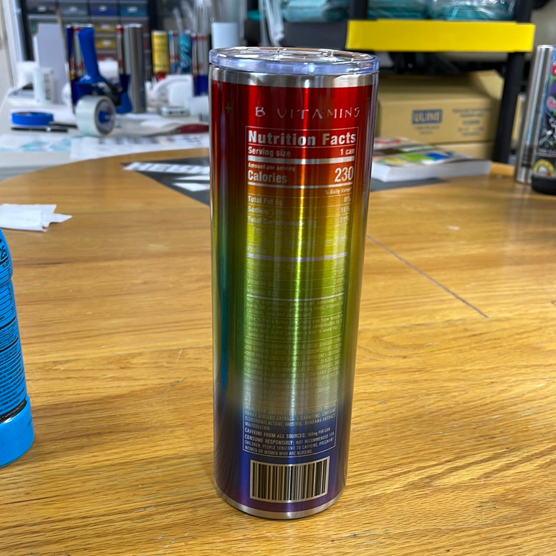 Rainbow energy drink tumbler