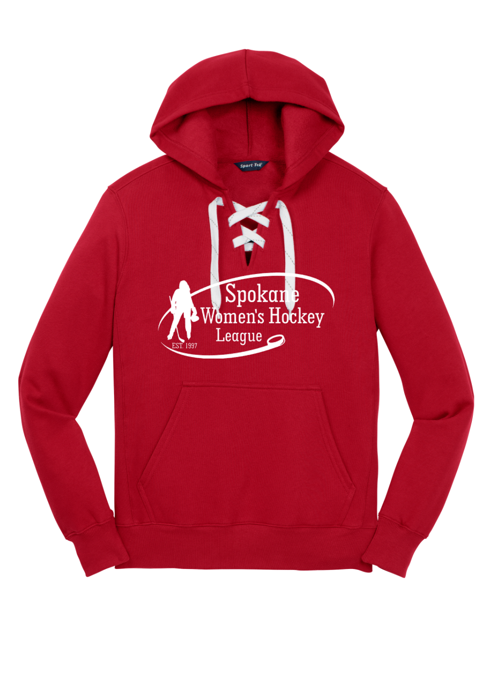 Spokane Women’s Hockey Hoodie with Hockey Lace Closure