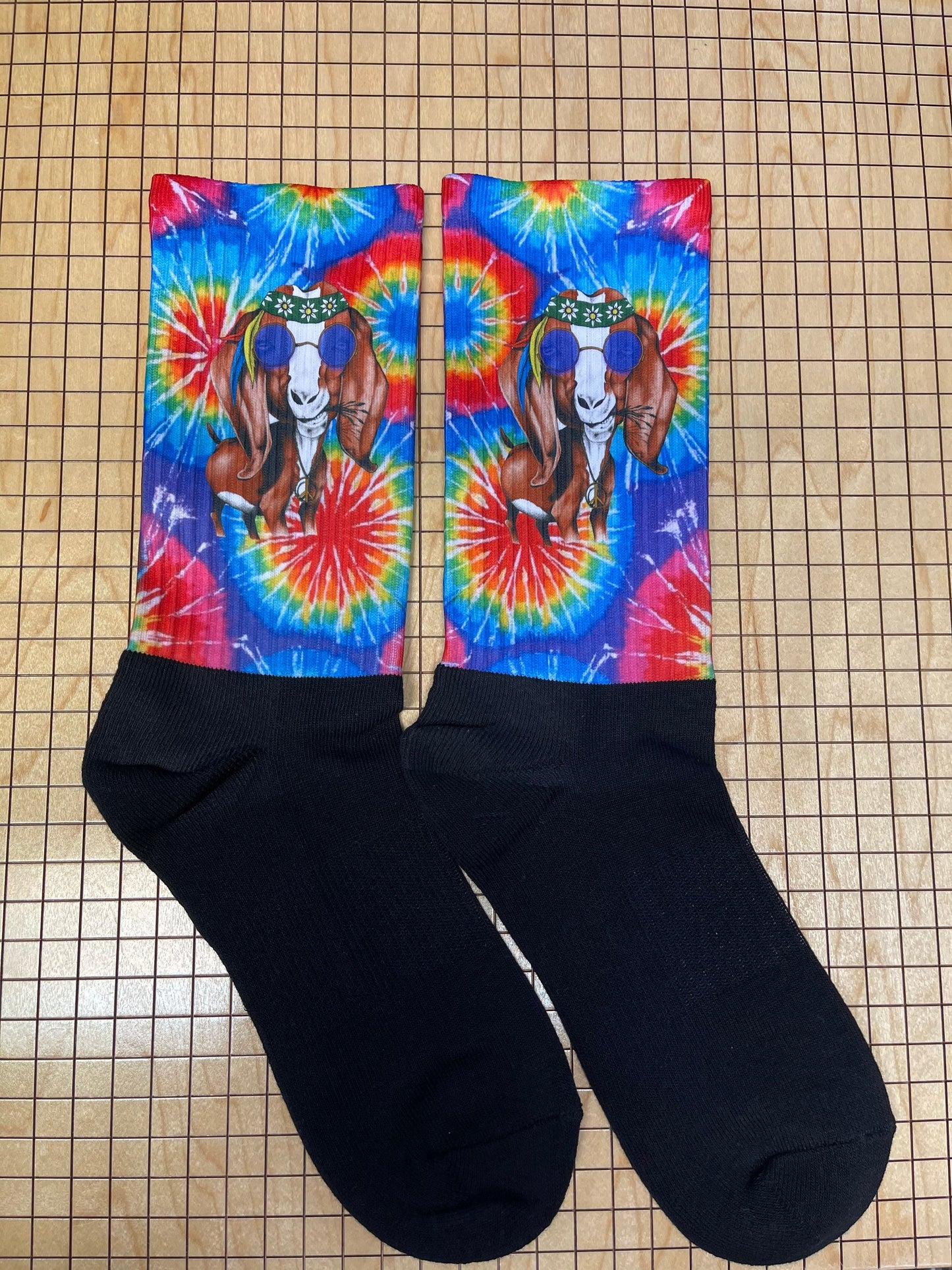 Hippy goat athletic socks. Handcrafted in the USA.