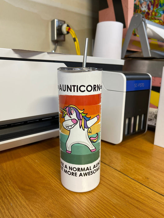 Aunticorn Tumbler. Like a normal aunt but more awesome. 20oz