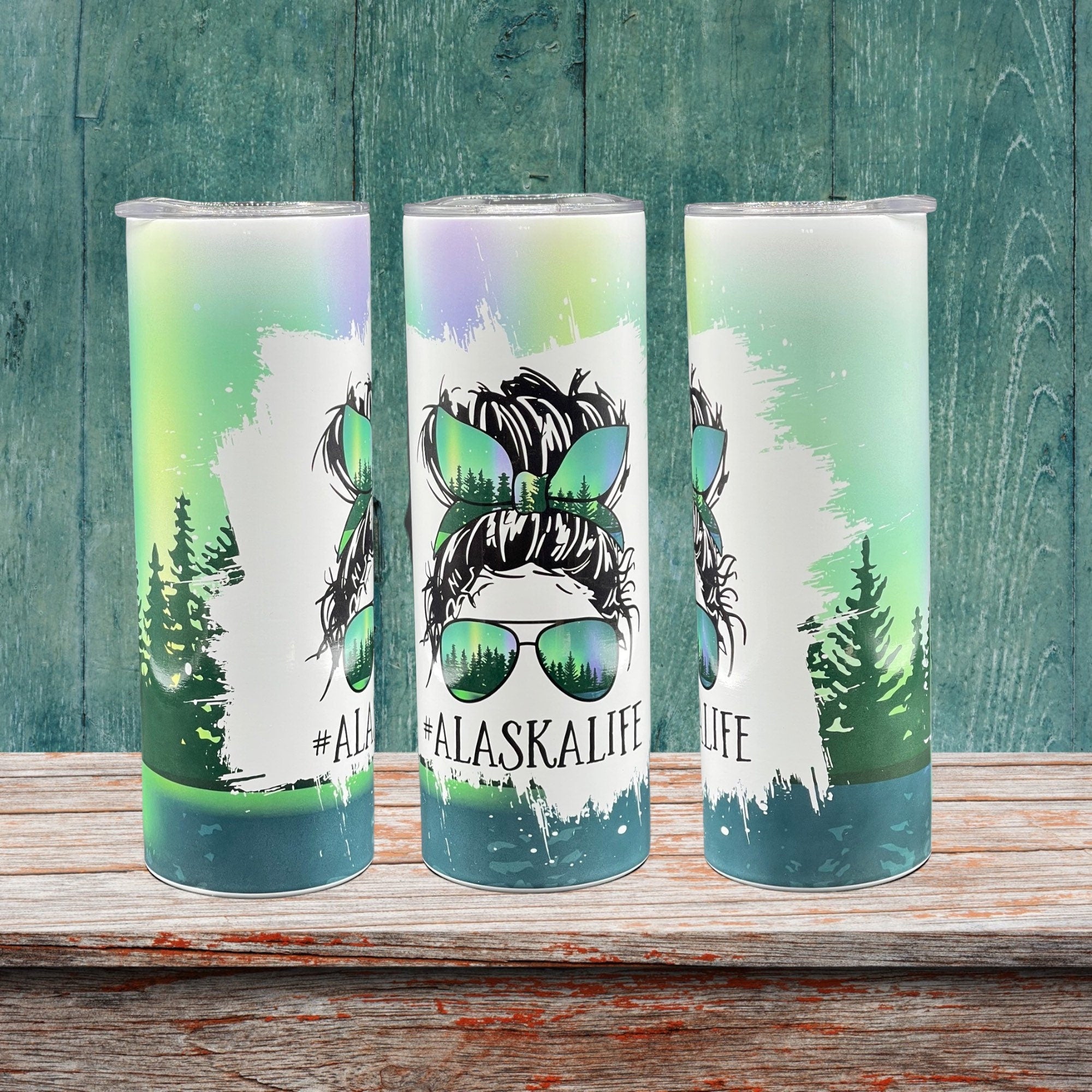 Glass Tumbler with Straw - Alaska Life Designs