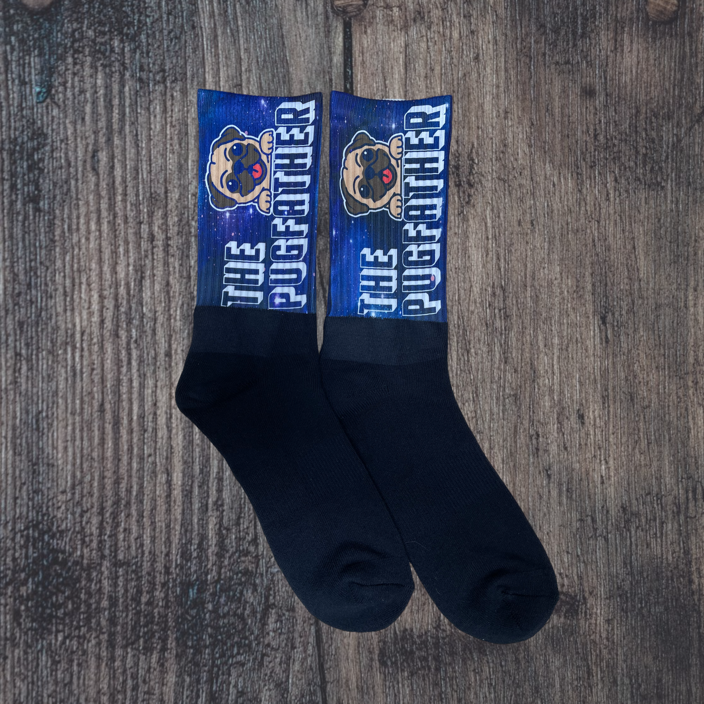 The pug father athletic socks. Handcrafted in the USA.